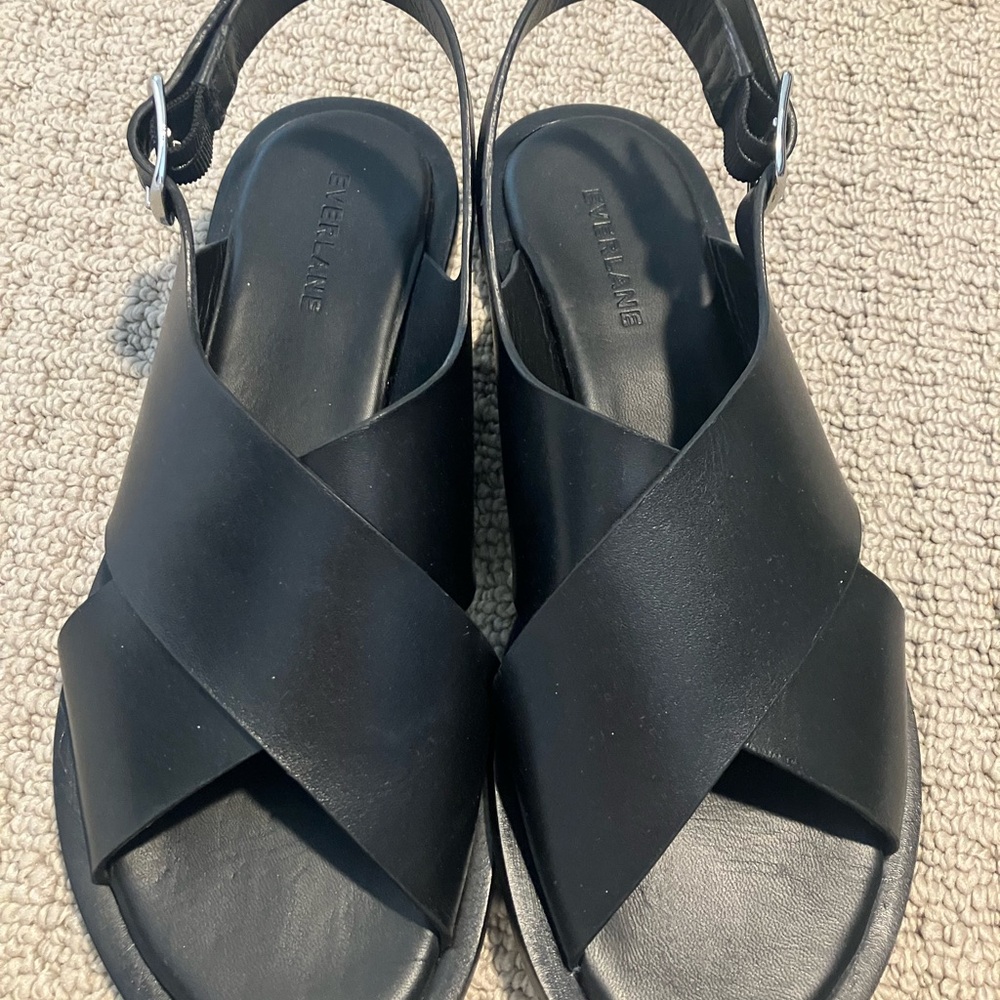Everlane Black Crisscross Sandals